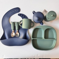 Giftbox  Baby Feeding Set 6-12 months Naby blue/forest green