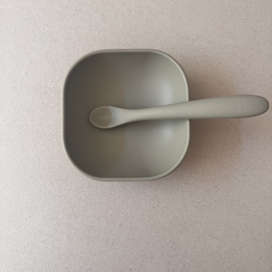  Silicone Bowl  “TINY”  with Spoon sage