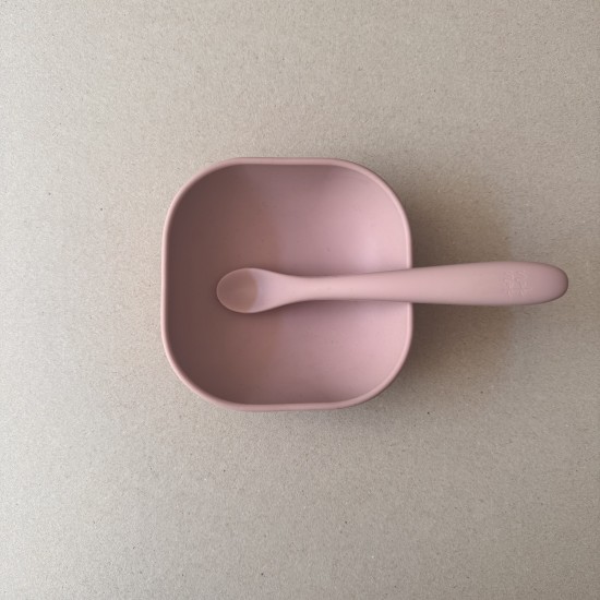  Silicone Bowl  “TINY”  with Spoon light pink 