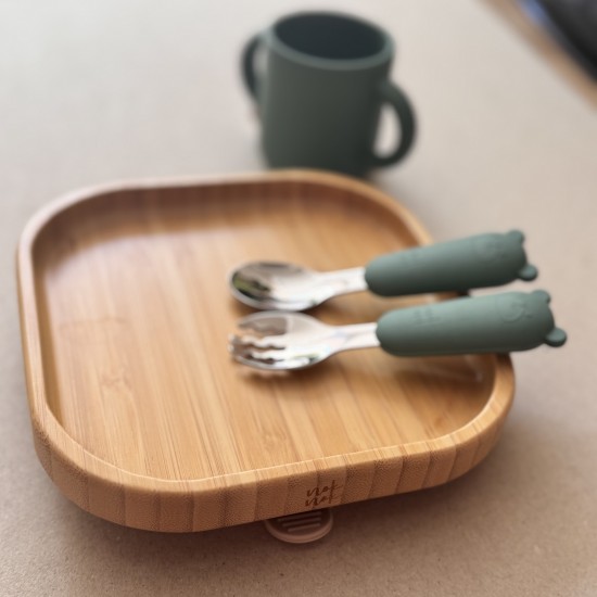 Eco-friendly Bamboo Suction Plate Square Eco-friendly Bamboo Suction Plate Square