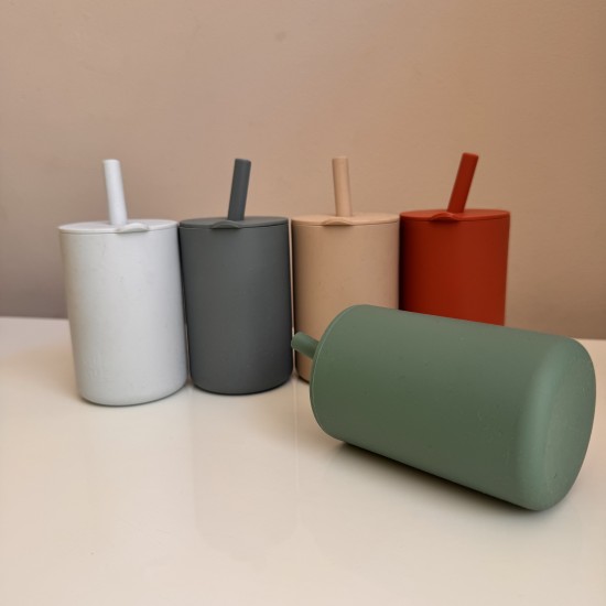 Training Silicone Cup with straw and lid Training Silicone Cup with straw and lid