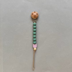 Pacifier Clip Rainbow Pine Green 