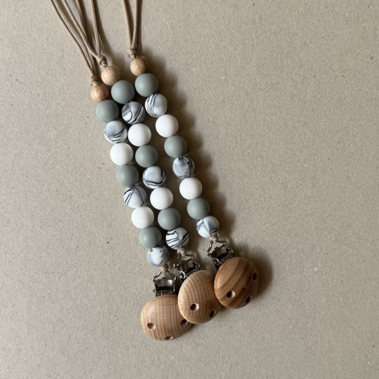Pacifier Clip Groovy grey/white Pacifier Clip Groovy grey/white