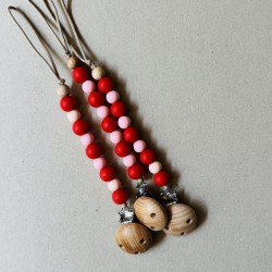 Pacifier Clip Groovy red/pink Pacifier Clip Groovy red/pink