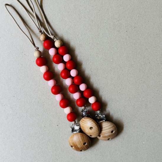 Pacifier Clip Groovy red/pink Pacifier Clip Groovy red/pink