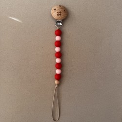 Pacifier Clip Groovy red/pink