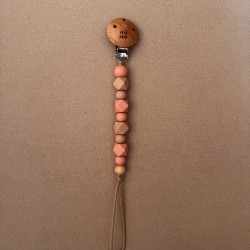 Pacifier Clip Feeling Happy soft pink 