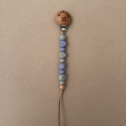 Pacifier Clip Feeling Happy soft blue