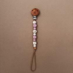 Pacifier Clip Feeling Happy soft lilac