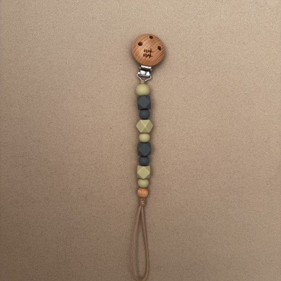 Pacifier Clip Feeling Happy soft sage
