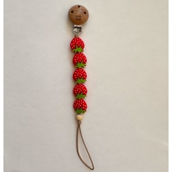 Pacifier Clip PLAY WITH STAWBERRIES Strawberry Salad