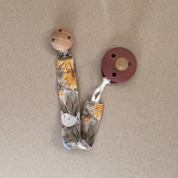 NOKNOK Pacifier Clip  Floral yellow   NOKNOK Pacifier Clip  Floral yellow