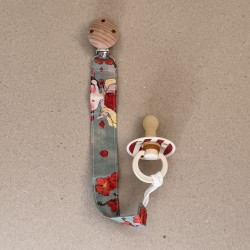NOKNOK Pacifier Clip  Floral Red  NOKNOK Pacifier Clip  Floral Red