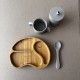 Set Bamboo Suction Plate & Spoon + 2 Free Training Cups grey Set Bamboo Suction Plate & Spoon + 2 Free Training Cups grey
