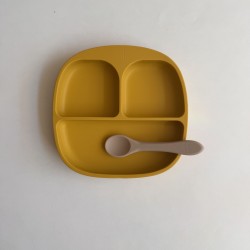 Baby Led Weaning Set Plate + Spoon Curry/sand