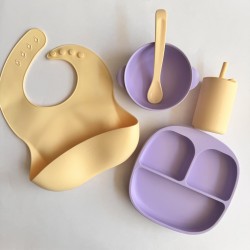 ALL IN ONE Baby Training Feeding Set Lavender/banana 6-12m ALL IN ONE Baby Training Feeding Set Lavender/banana 6-12m