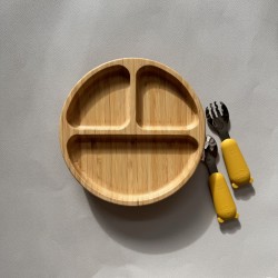 Eco-friendly Bamboo Suction Plate Moon Eco-friendly Bamboo Suction Plate Moon