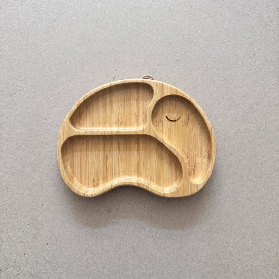 Eco-friendly  Bamboo Suction Plate Elephant