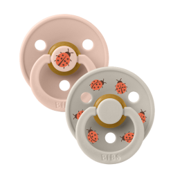 BIBS STUDIO COLOR Pacifier 2PACK No2 - LADYBUG/BLUSH MIX