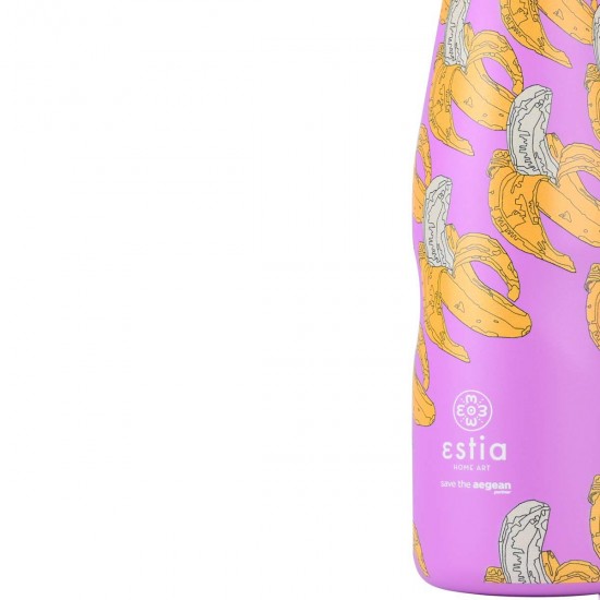 Estia Thermos Travel Flask Save The Aegean Banana Swirl 0.5lt Estia Thermos Travel Flask Save The Aegean Banana Swirl 0.5lt