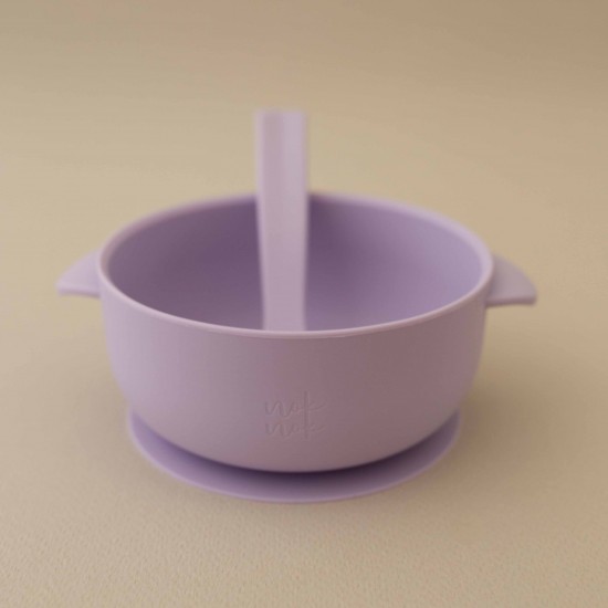 Set Silicone Bowl with spoon Nino Lilac