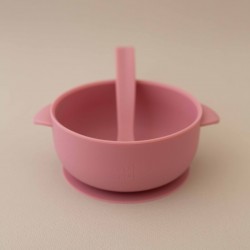Set Silicone Bowl with spoon Nino Watermelon pink Set Silicone Bowl with spoon Nino Watermelon pink