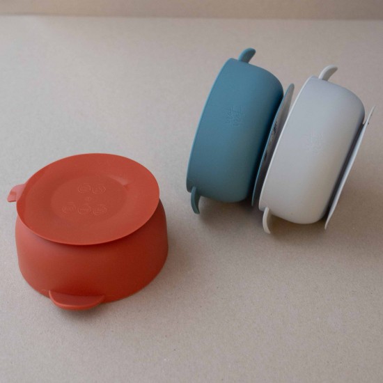 Silicone Bowl with lid Nino Smoke Blue