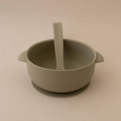 Set Silicone Bowl with spoon Nino Sage Set Silicone Bowl with spoon Nino Sage