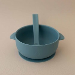Set Silicone Bowl with spoon Nino Smoke blue Set Silicone Bowl with spoon Nino Smoke blue