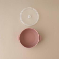 Set Silicone Bowl with spoon Nino Light pink  Set Silicone Bowl with spoon Nino Light pink