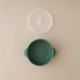 Silicone Bowl with lid Nino Forest Green