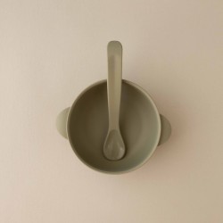 Set Silicone Bowl with spoon Nino Sage Set Silicone Bowl with spoon Nino Sage