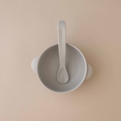Set Silicone Bowl with spoon Nino Ice grey Set Silicone Bowl with spoon Nino Ice grey