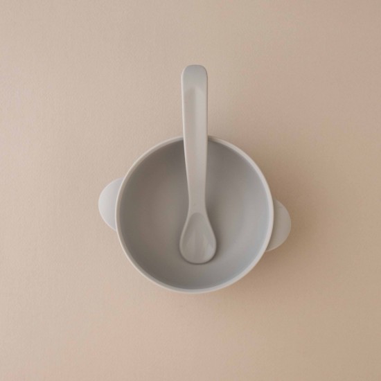 Set Silicone Bowl with spoon Nino grey