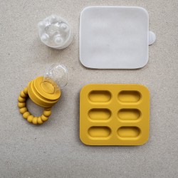 Set silicone fruit feeder + freezer tray Baby Tiny Feeder curry