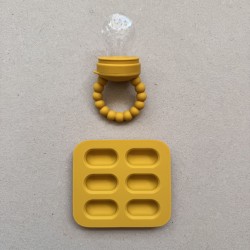 Set silicone fruit feeder + freezer tray Baby Tiny Feeder Blue 