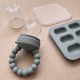 Set silicone fruit feeder + freezer tray Baby Tiny Feeder Smoke Blue 