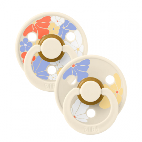 BIBS STUDIO COLOR Pacifier 2 PACK No1 - Morning Bloom Ivory