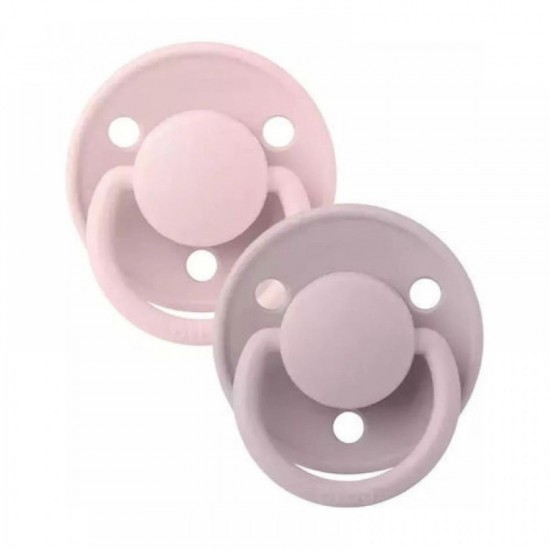 BIBS DeLux Silicone Pacifier 2 Pack Blossom-Dusty Pink One size 