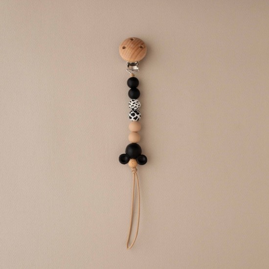 Pacifier Clip Mickey black on black Pacifier Clip Mickey black on black