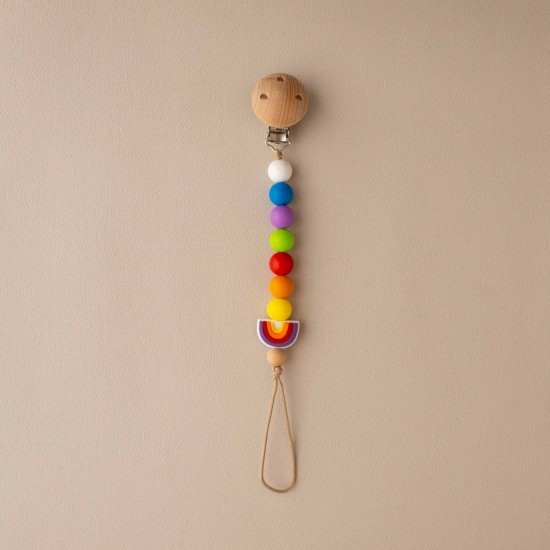 Pacifier Clip Rainbow colors 