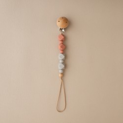 Pacifier Clip Square Rose Pacifier Clip Square Rose