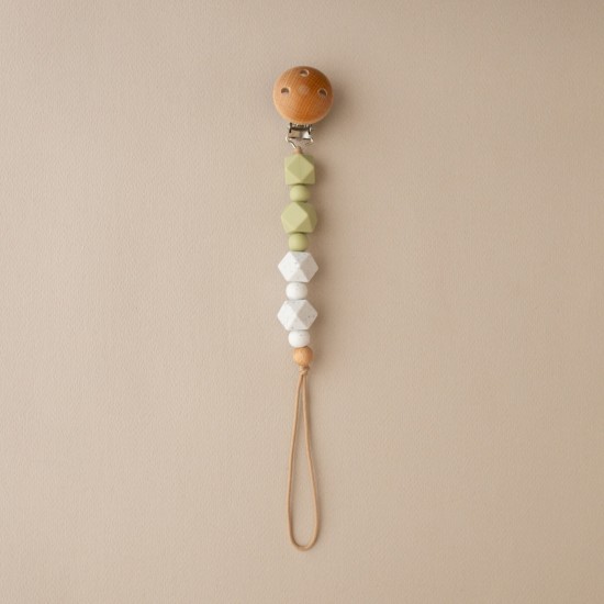 Pacifier Clip  Square Pebble