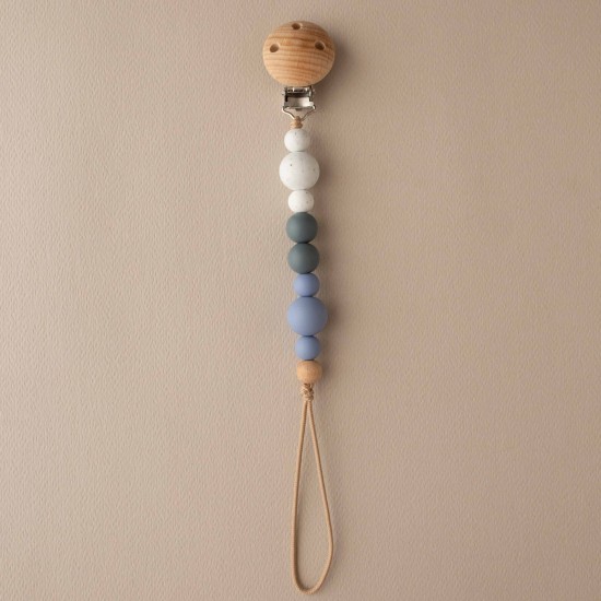 Pacifier Clip Poppy Smoke blue