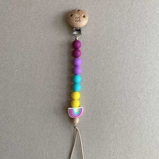 Pacifier Clip Rainbow purple