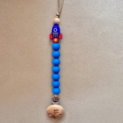 Pacifier Clip Rocket navy blue