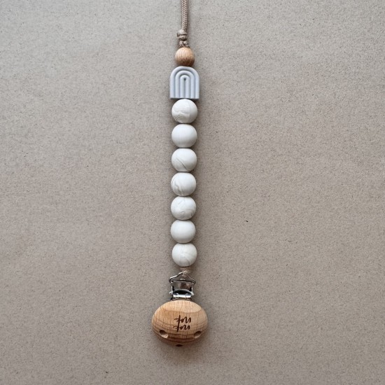 Pacifier Clip Rainbow Grey 