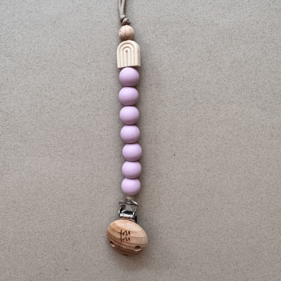 Pacifier Clip Rainbow Ecru Pacifier Clip Rainbow Ecru