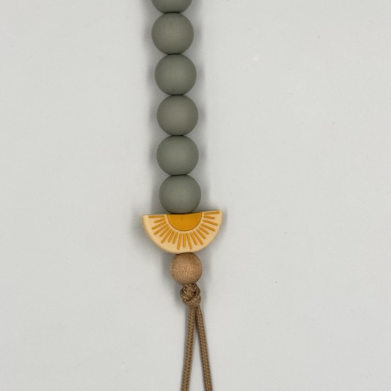 Pacifier Clip Sunrise Sun Grey Pacifier Clip Sunrise Sun Grey
