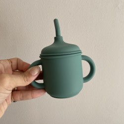 Silicone Educational Cup with handles & straw Signature Collection Silicone Educational Cup with handles & straw Signature Collection